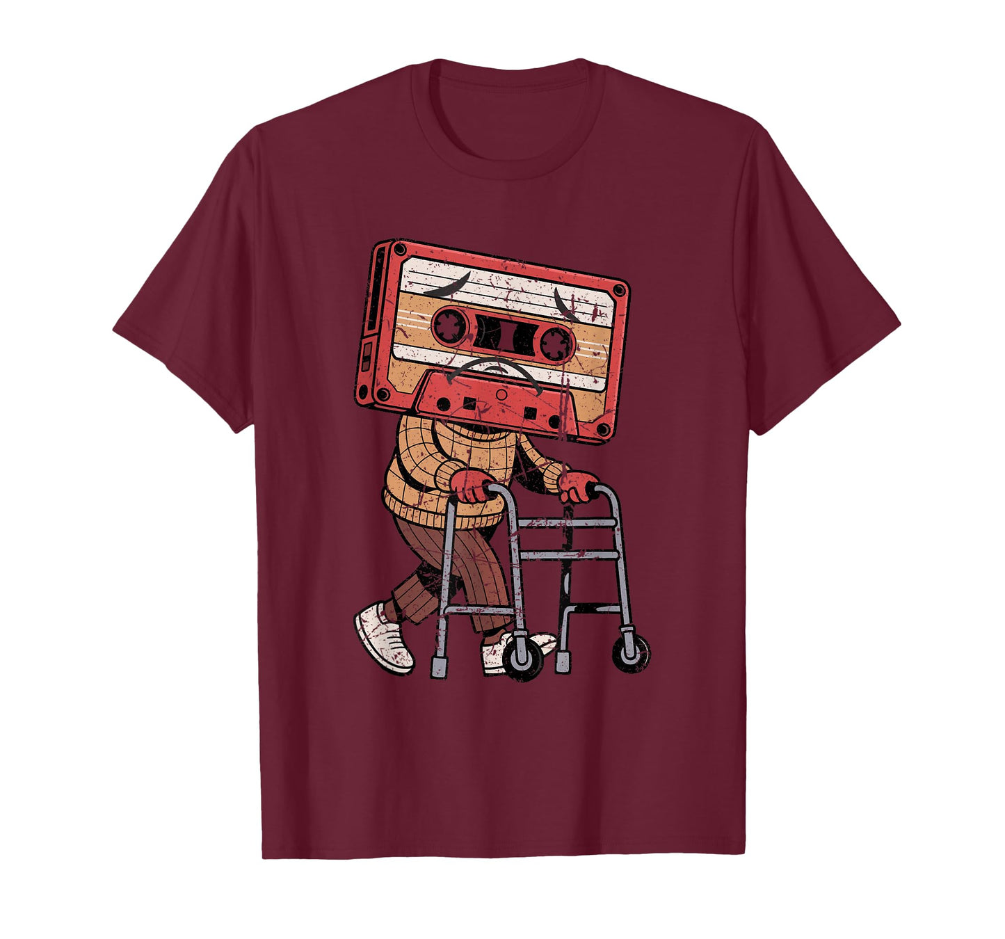 Retro 80s 90s Funny Old Cassette Nostalgia Tape Walker T-Shirt