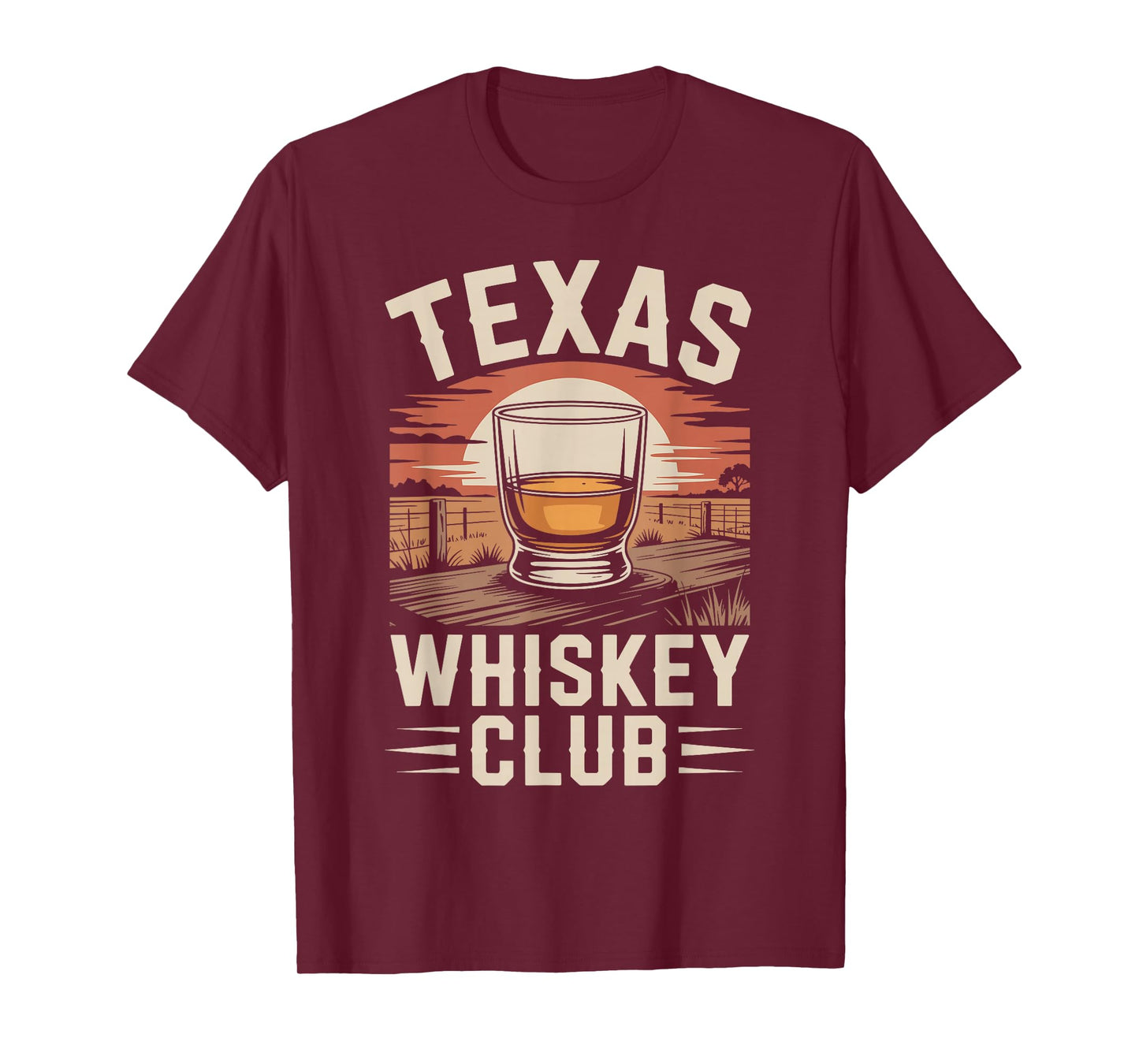 Texas Whiskey Club Sunset Retro Bourbon T-Shirt