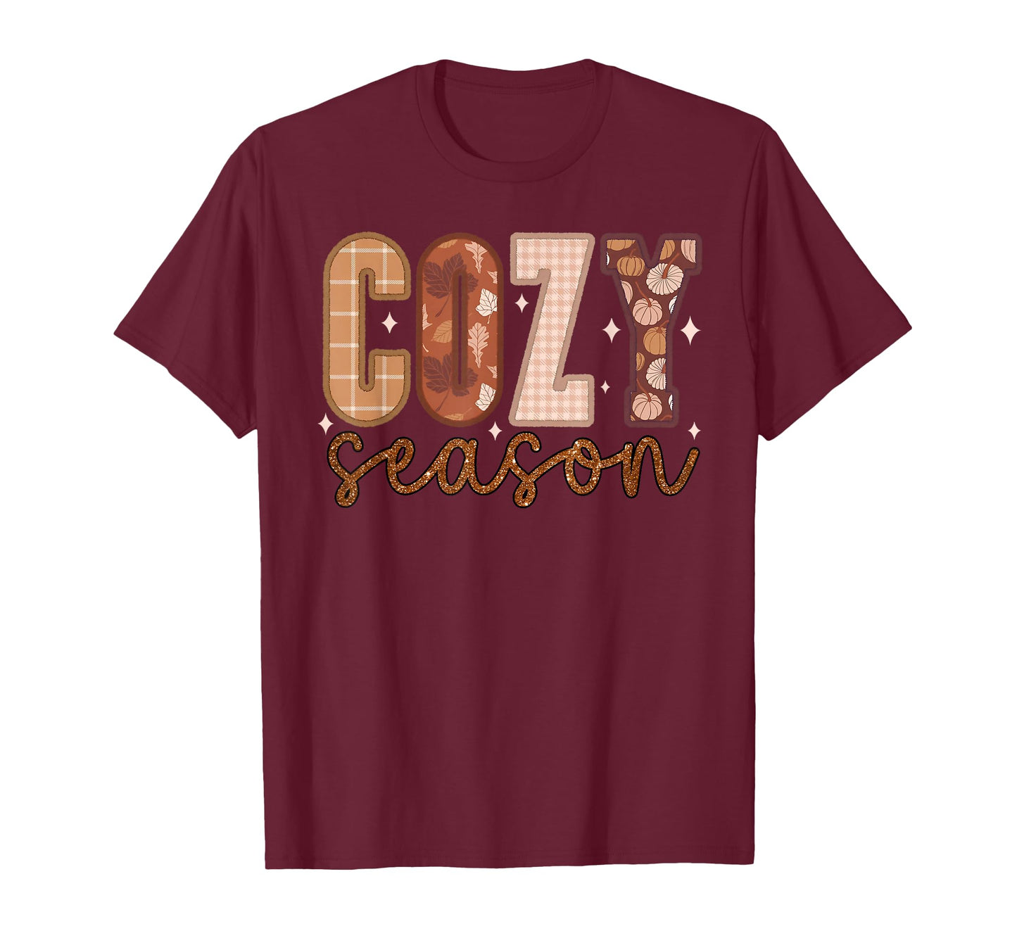 Cozy Season Pumpkin Autumn Fall Y'all Leaves Thanksgiving T-Shirt