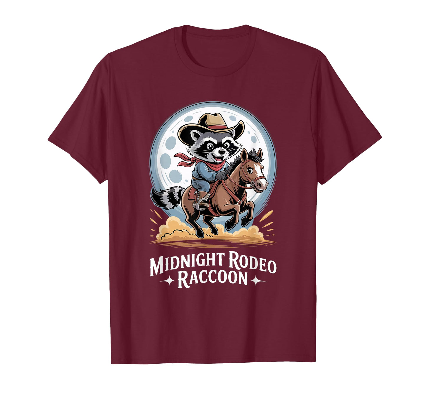 Western Rodeo Midnight Country Music Cowboy Raccoon T-Shirt