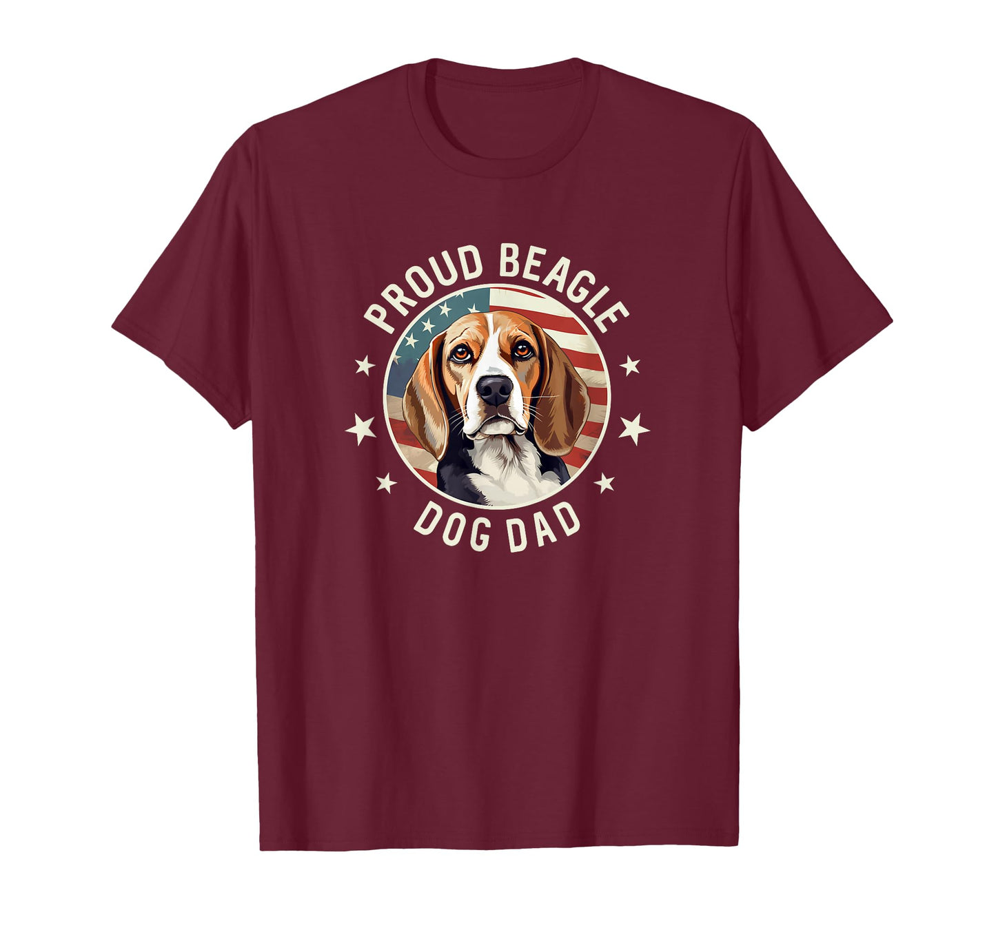 Beagle Gifts for Men American Flag Proud Beagle Dog Dad T-Shirt