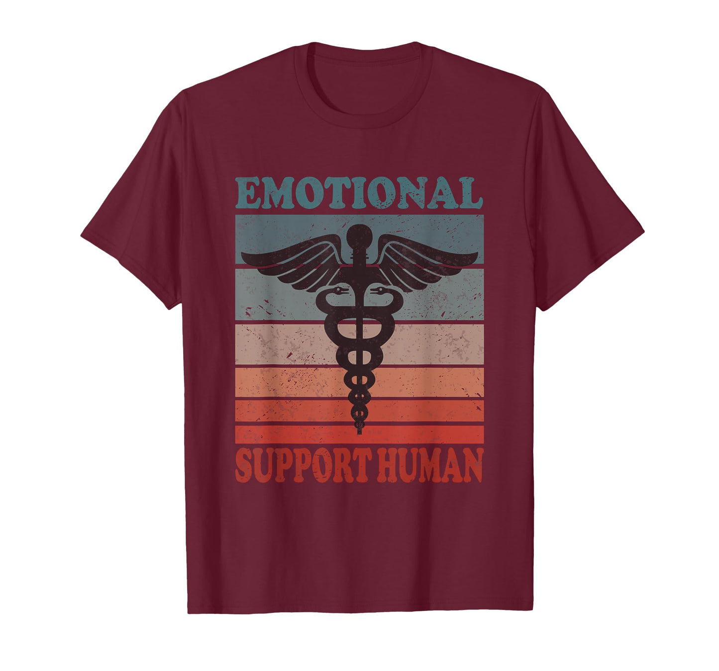 Vintage Emotional Support Human Service People T-Shirt Black