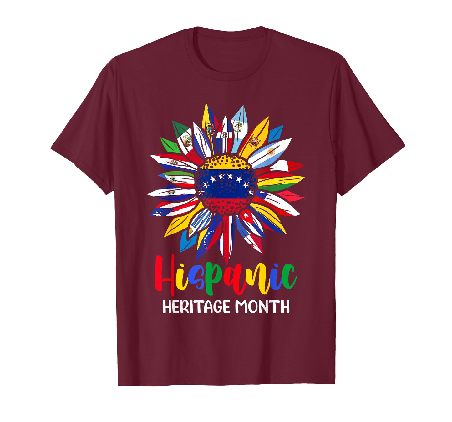 Hispanic Heritage Month Venezuela Flag Sunflower Latino Flag T-Shirt