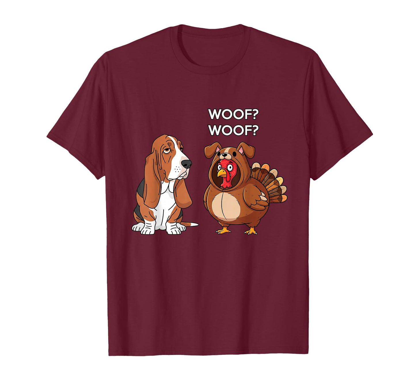 Funny Thanksgiving Basset Hound and Turkey T-Shirt
