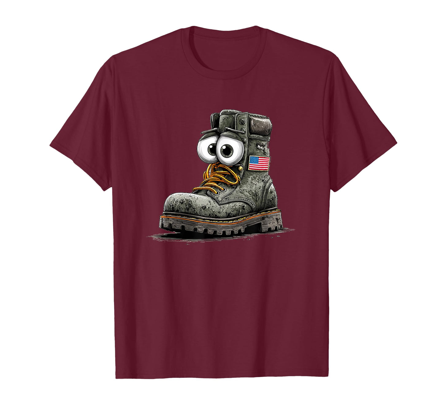Cool US Shoes in Shoe Store Graphic with Patriotic Flag T-Shirt