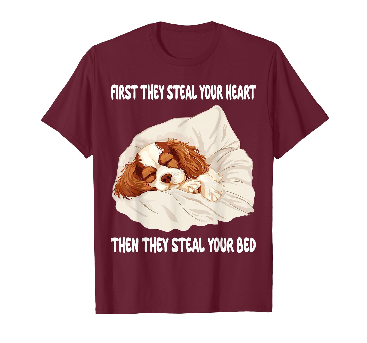 Cavalier King Charles Spaniel Sleeping Pajamas Nightgown T-Shirt