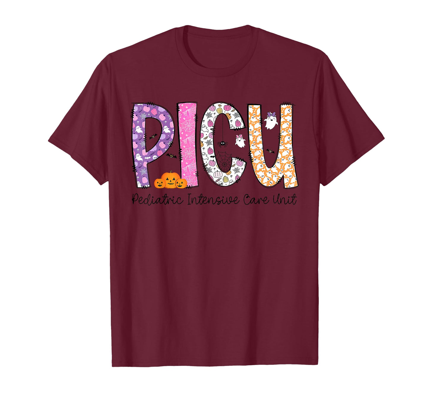 PICU Nurse Halloween Pediatric Intensive Care Unit RN Spooky T-Shirt