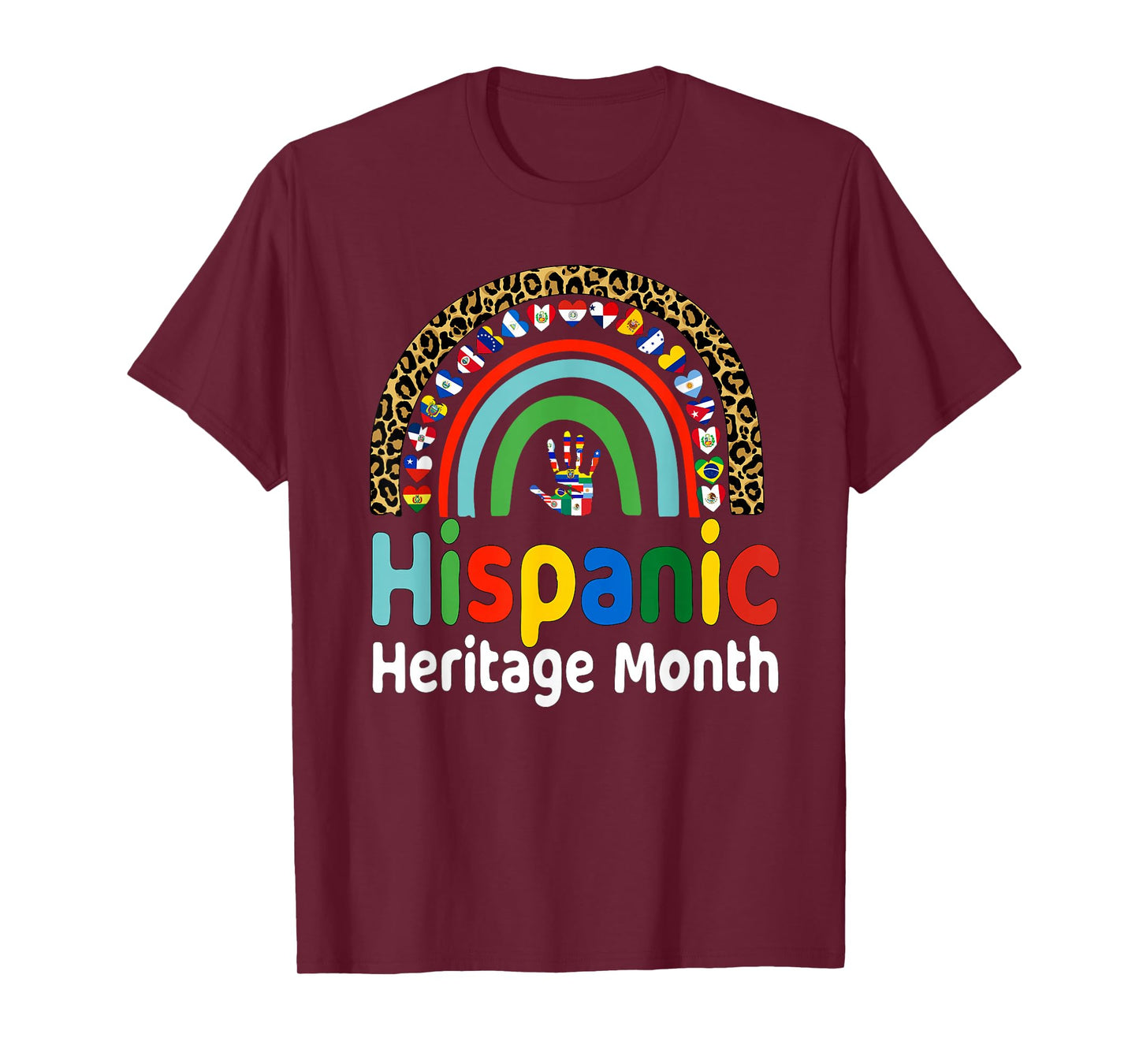 National Hispanic Heritage month Rainbow Tee Countries Flags T-Shirt