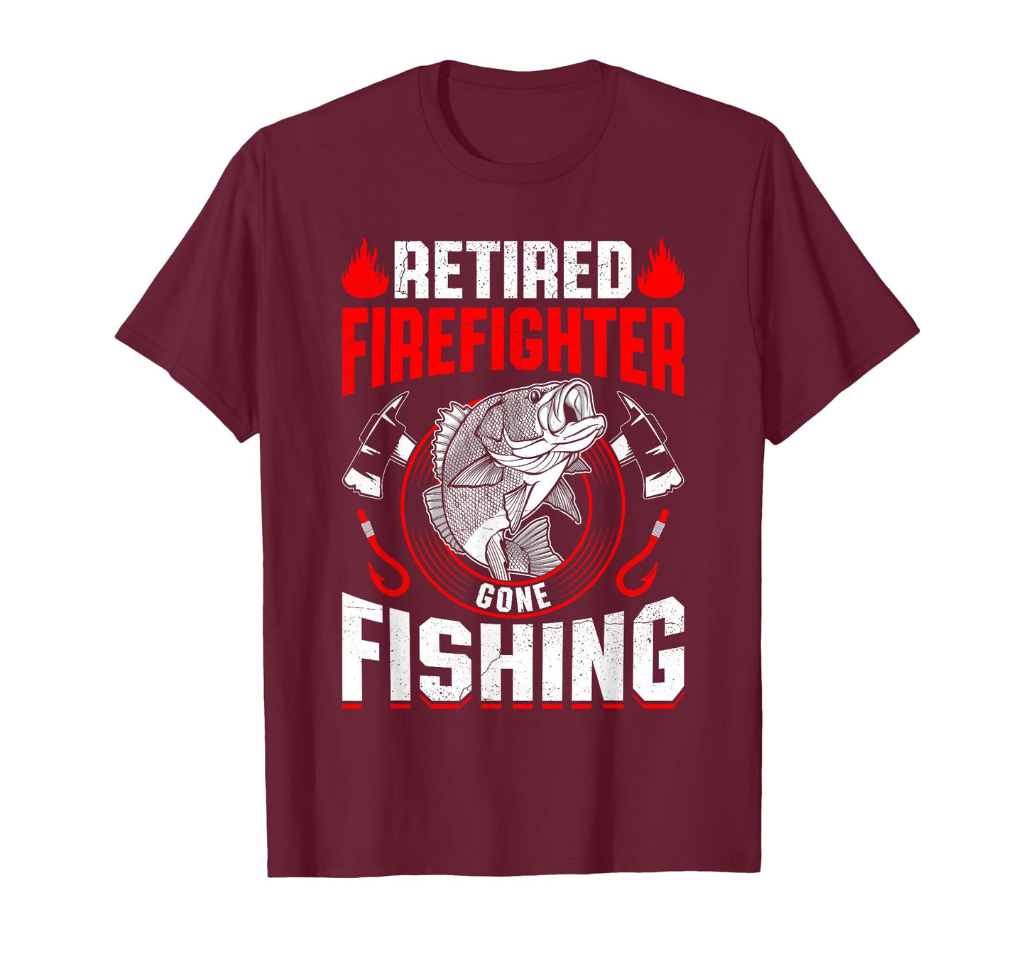 Retired Firefighter Gone Fishing Fun Firefighter Retirement T-Shirt