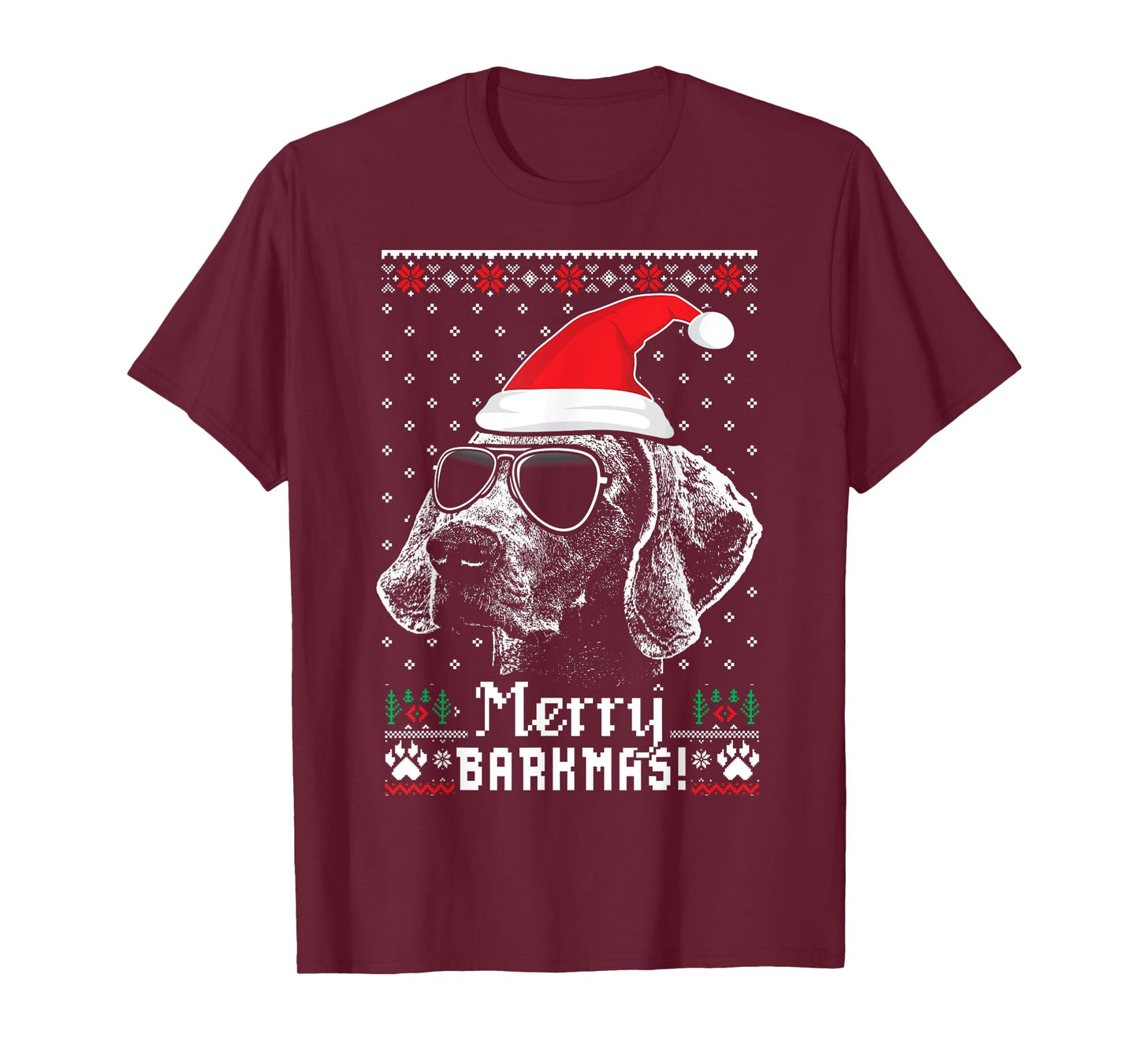 Weimaraner Merry Barkmas Christmas T-Shirt