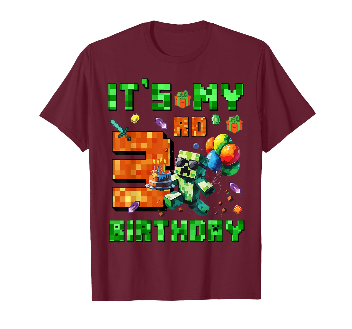 It's My 3rd Birthday Pixel Number Video Game Gamer T-Shirt