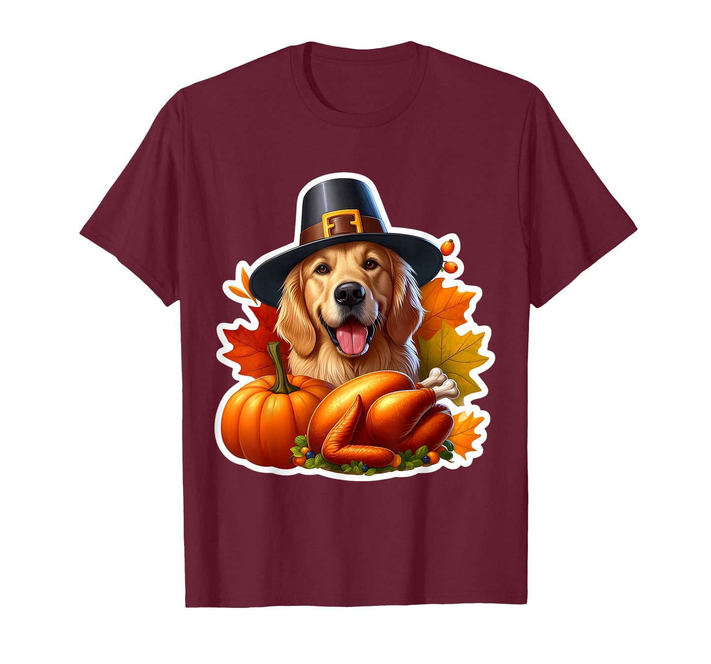 Thanksgiving Golden Retriever Dog Owner Lover Funny Turkey T-Shirt