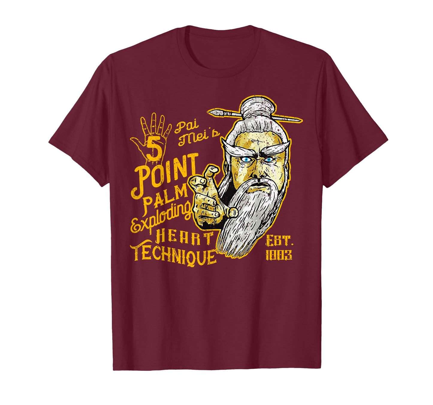 Vintage Pai Mei 5 Point Palm Exploding Heart Technique 1 T-Shirt
