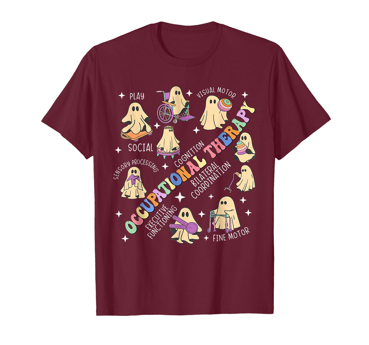 OT Occupational Therapy Therapist Halloween Spooky OTA Ghost T-Shirt