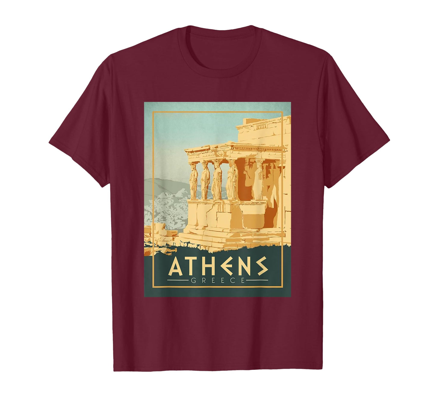 Vintage Athens Ancient Temple Of Athena Greece Souvenir T-Shirt