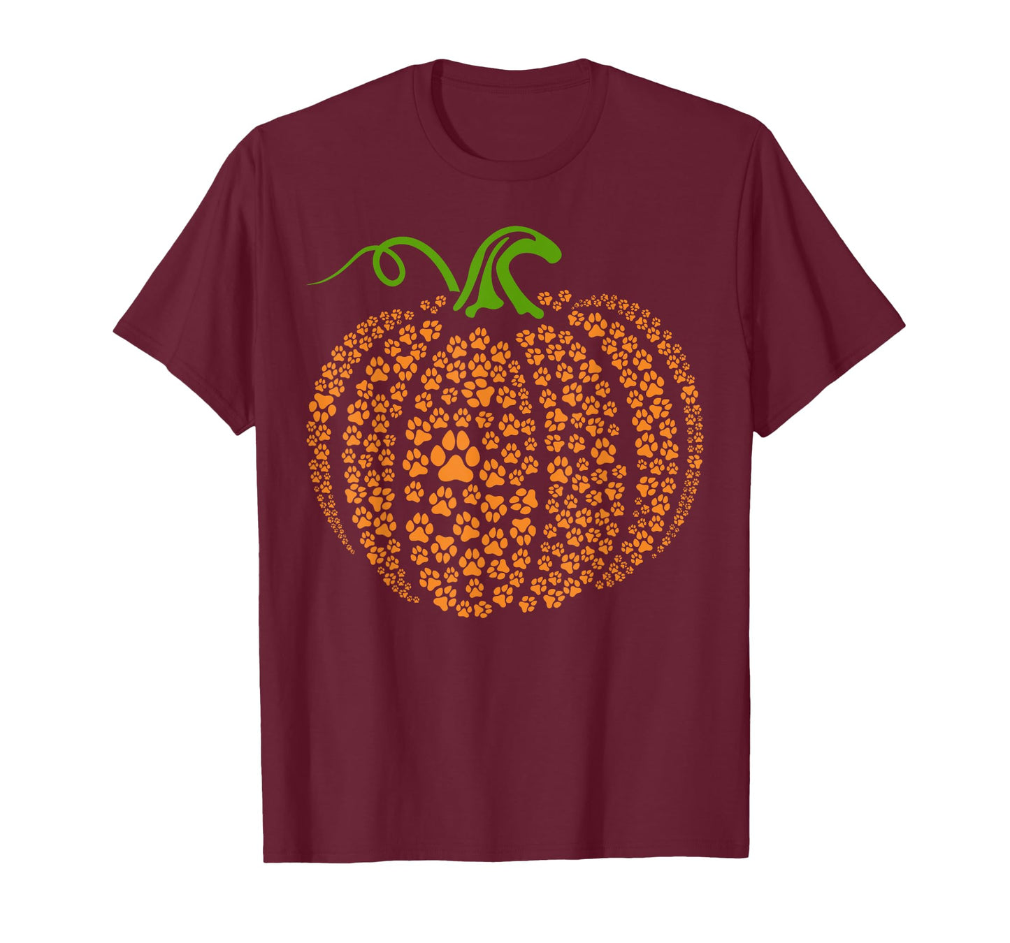 Dog Paw Print Pumpkin Autumn Fall Animal Lover Halloween T-Shirt for Men Women Kids