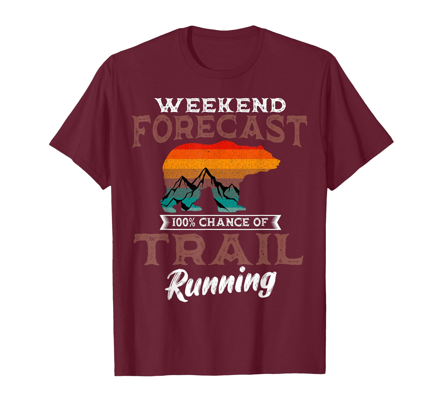 Trail Running Retro Vintage Weekend Forecast Runner Sport T-Shirt