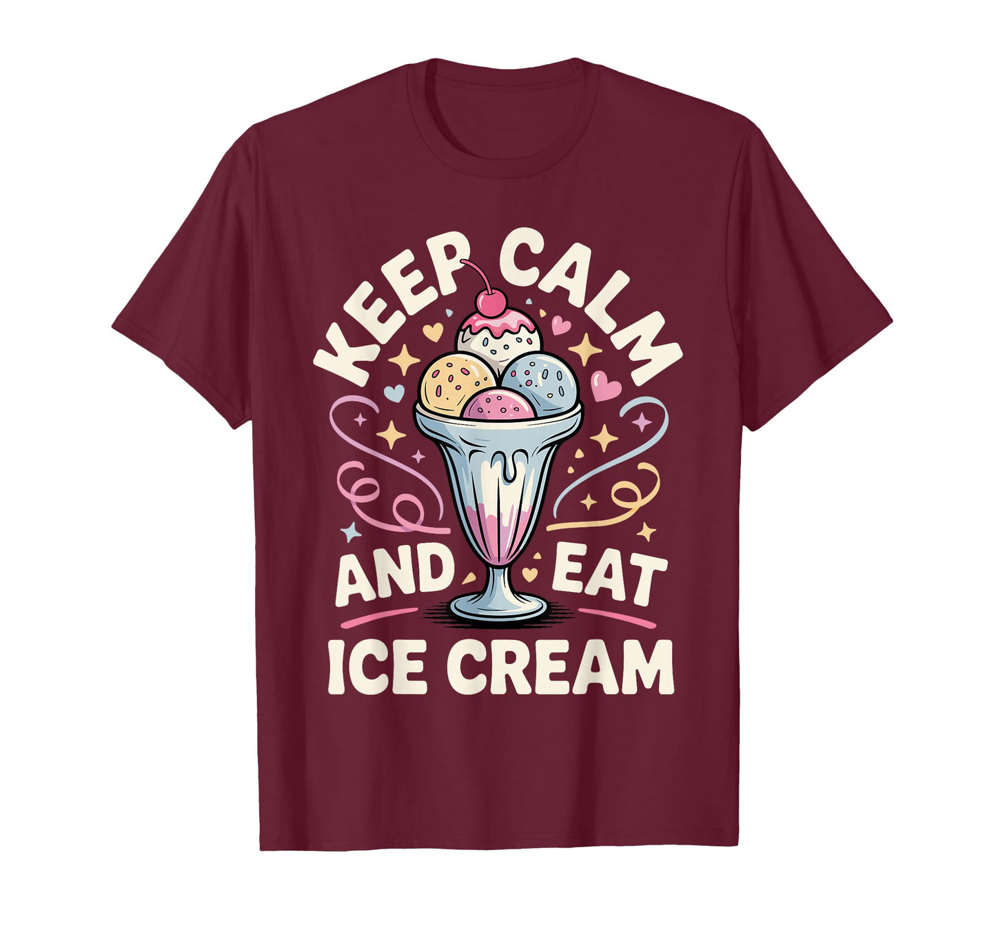 Funny Ice Cream Art for Men Women Kids Dessert Ice Cream Fan T-Shirt