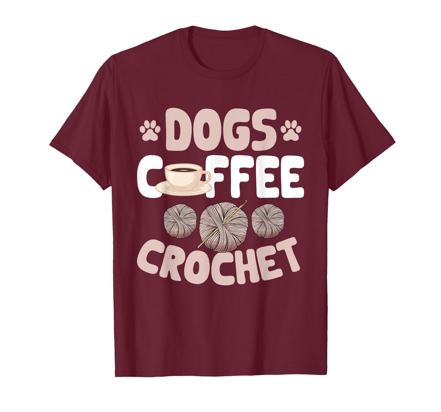 Crocheting Crocheter Dogs Coffee Crochet T-Shirt, Small, Black