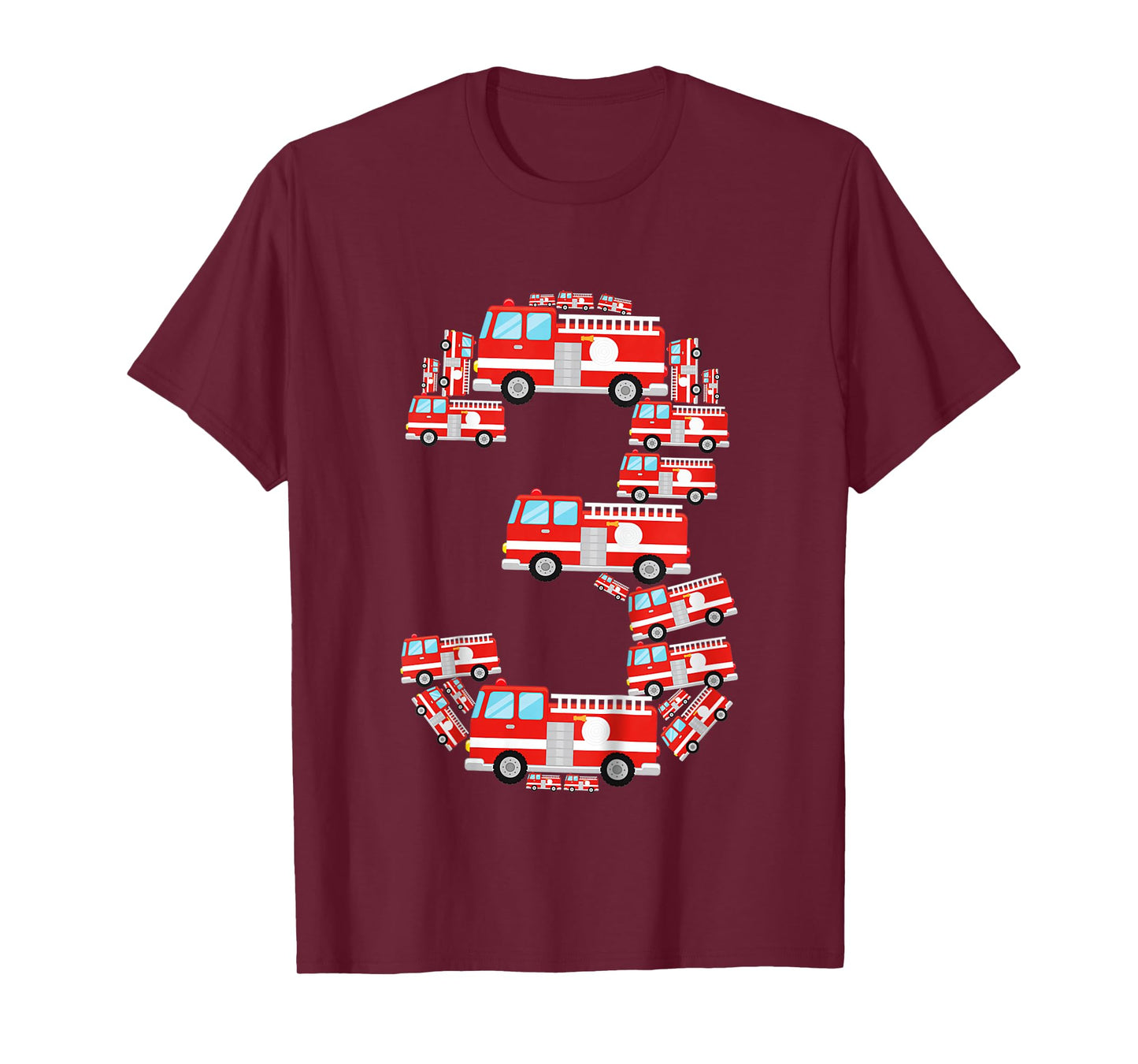 Kids Fire Truck 3rd Birthday Boy 3 Year Old Toddler Firefighter T-Shirt