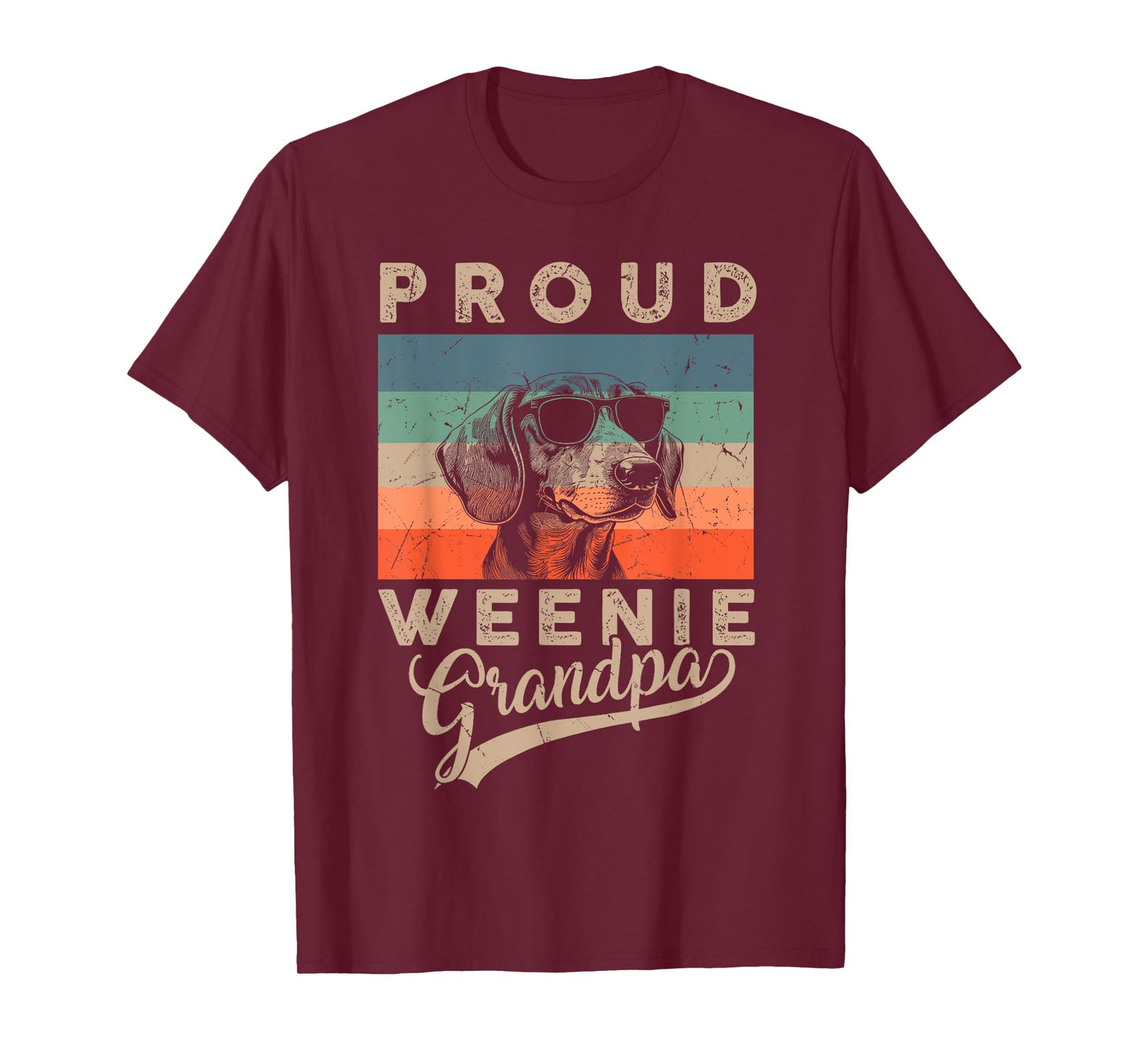 Vintage Proud Weenie Dog Grandpa Dachshund Dog Father's Day T-Shirt for Men Women Kids