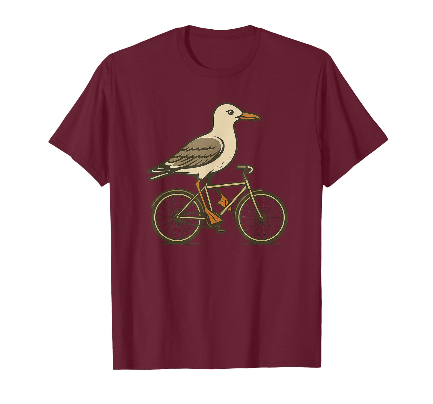 Funny Seagull with Bicycle Costume for Seagulls and Bikes T-Shirt