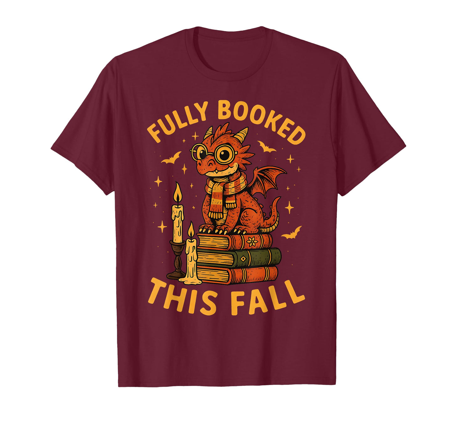 HUGvyn Halloween Fully Booked This Fall Book Dragon Reading T-Shirt