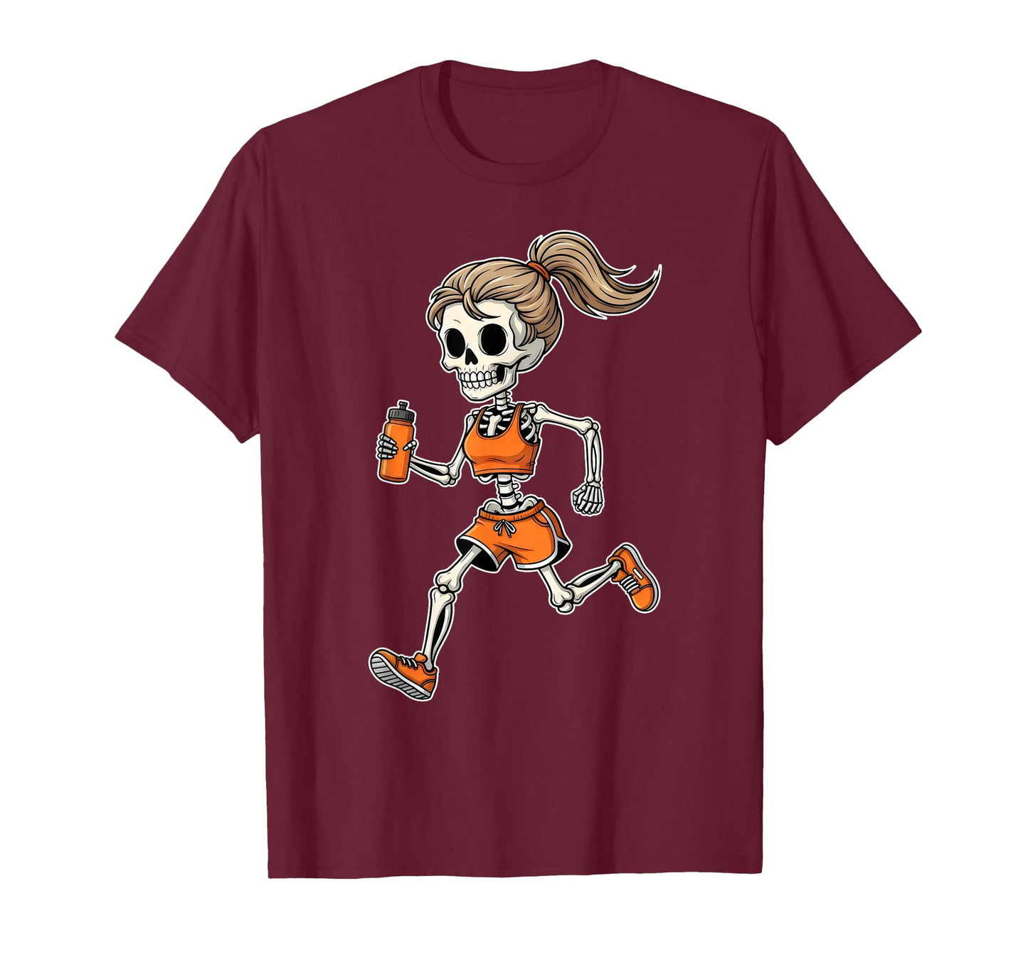 Running Skeleton Halloween Costume Spooky Runner Women Men T-Shirt