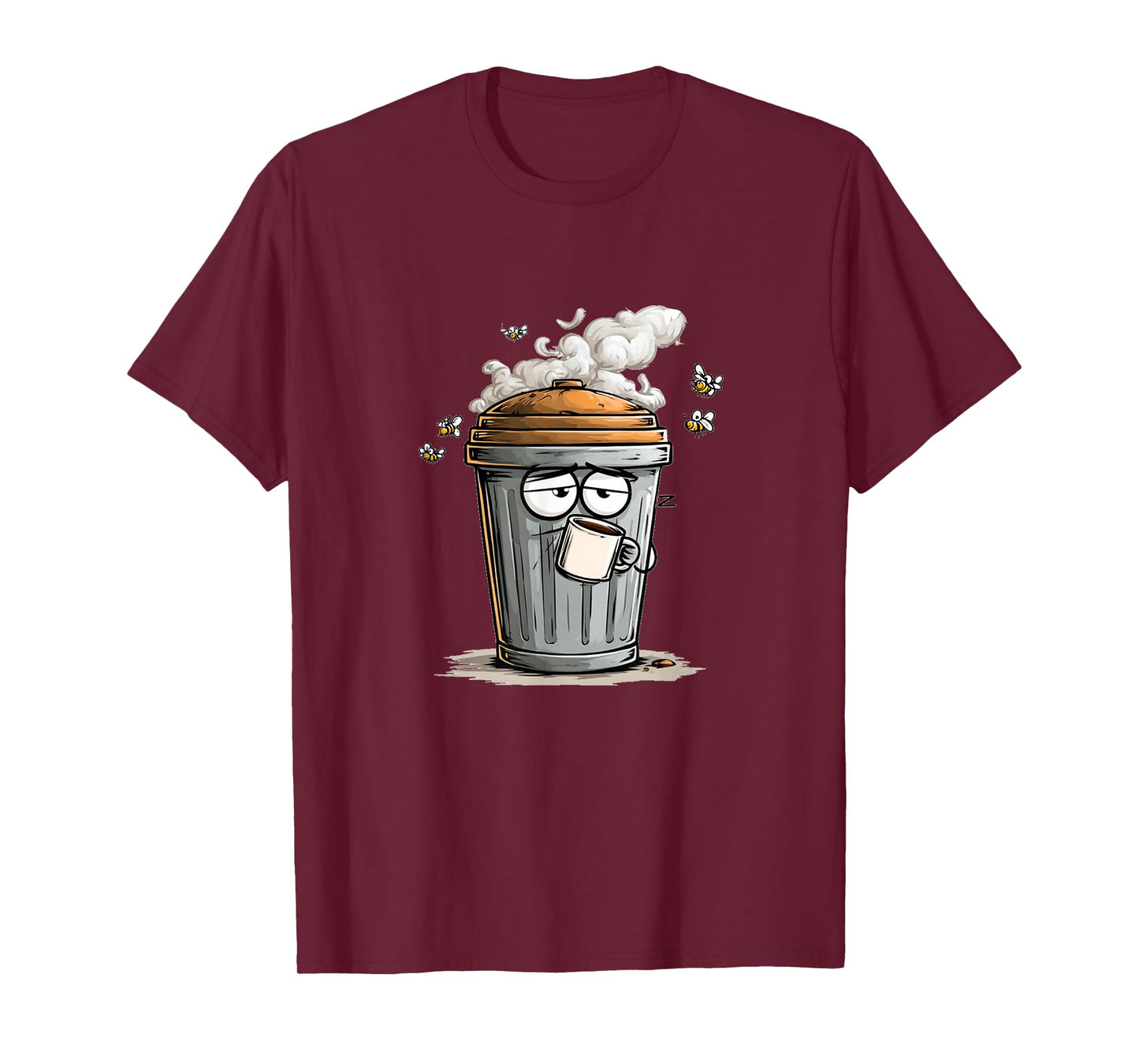 Awesome Trash Can Graphic with Coffee T-Shirt