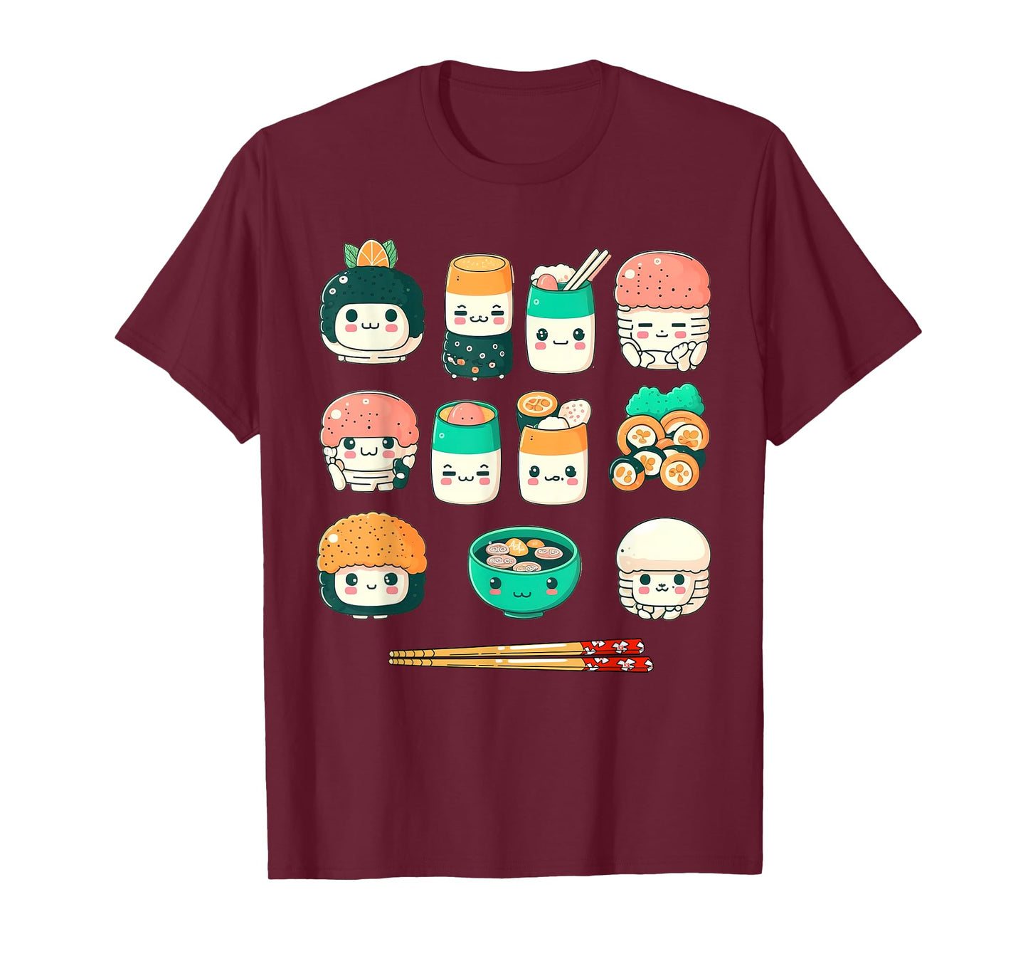 Funny Japanese Food Sushi Kawaii Sushi Lovers Anime Otaku T-Shirt