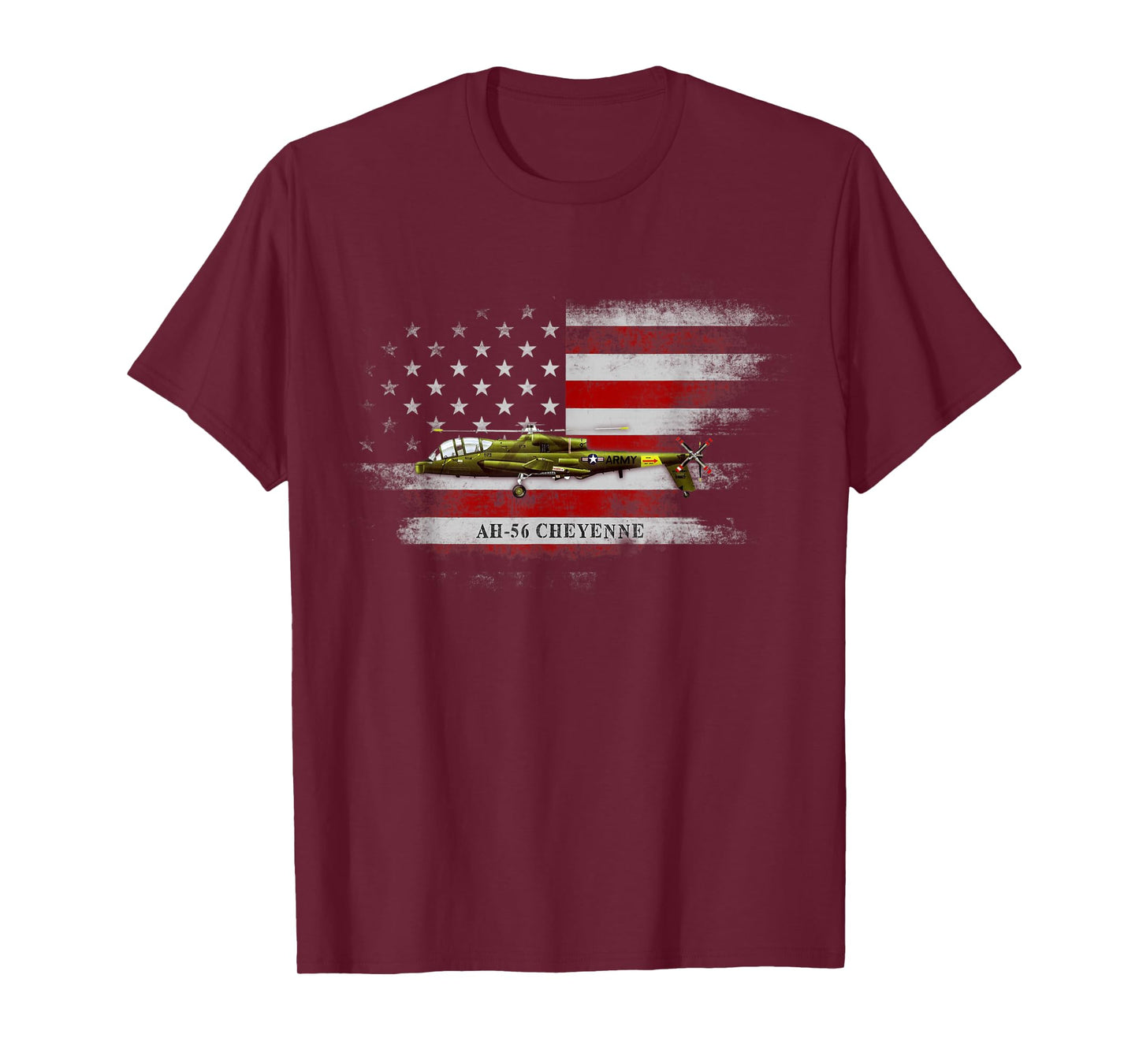 AH-56 Cheyenne Helicopter USA Flag Helicopter Pilot Gifts Women Men T-Shirt