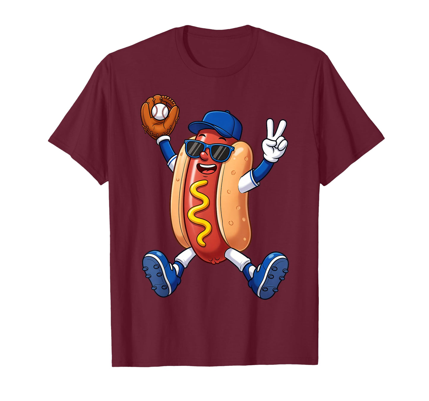 Funny Hot Dog Baseball Game Day for Men Women Kids Boys T-Shirt