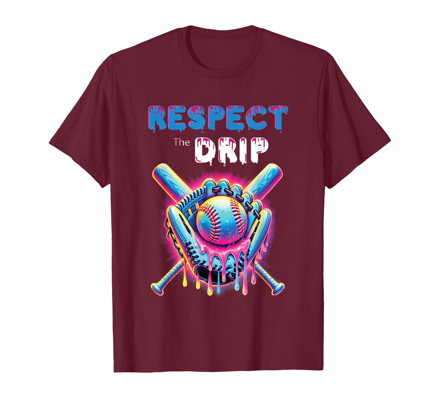Funny Baseball Drip Ice Cream Dripping Respect The Drip T-Shirt