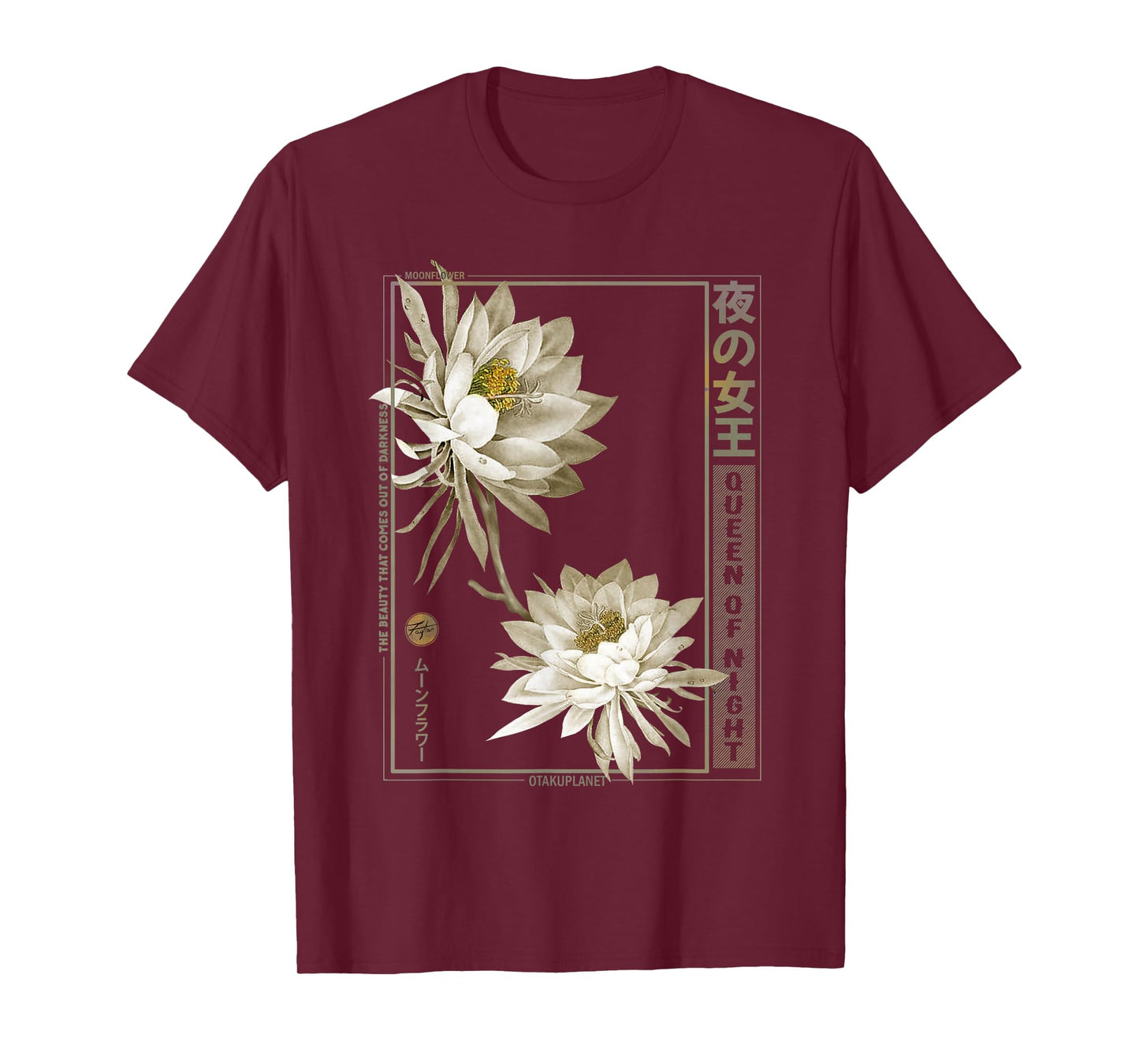 Anime Moon Flower in Japan soft grunge vaporwave aesthetic T-Shirt