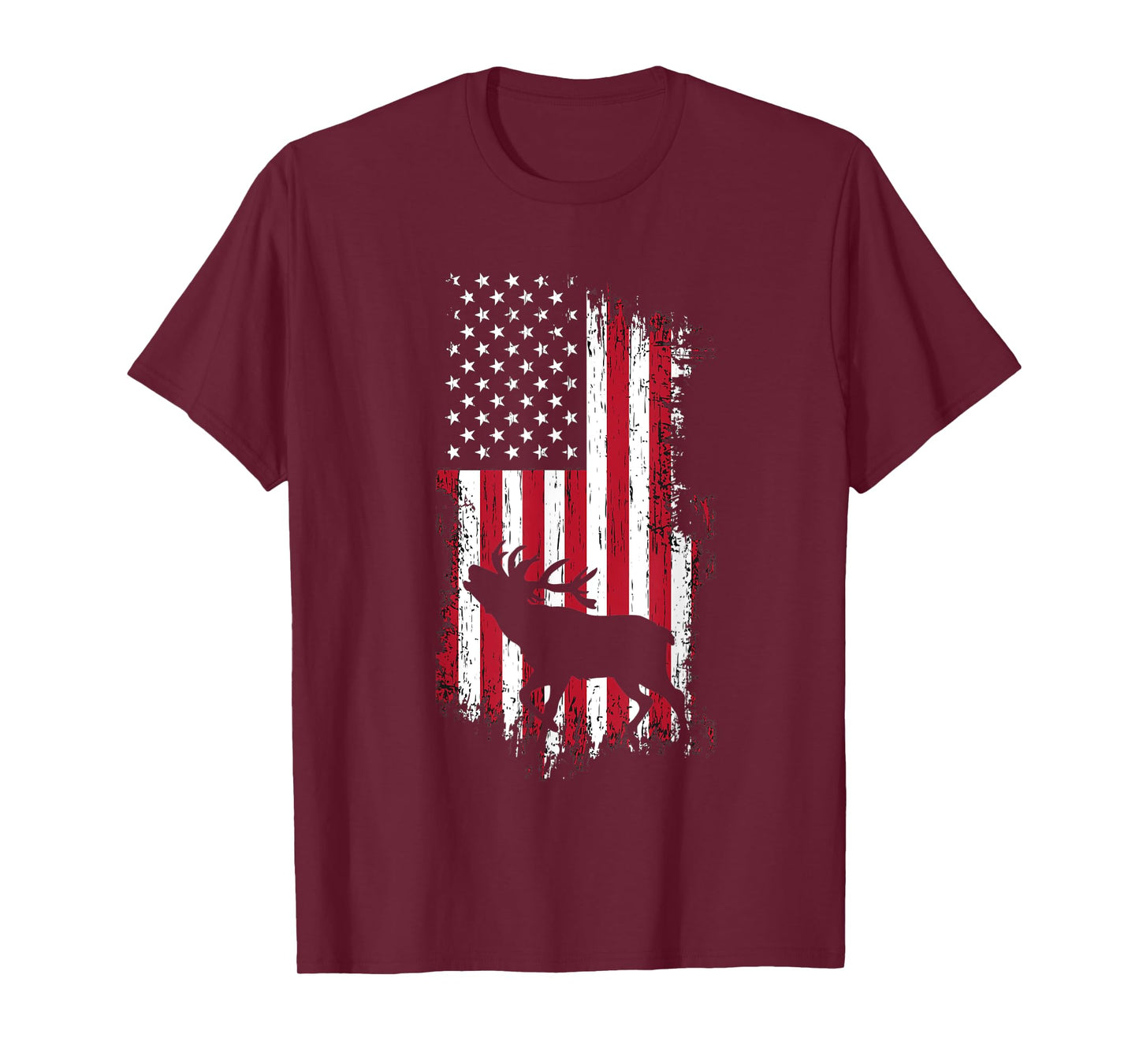 American Moose Hunter - USA Vintage Flag Patriotic Women Men T-Shirt