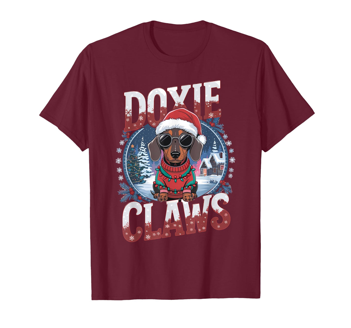 Dachshund Dog Owner Xmas Costume Doxie Claws Christmas T-Shirt