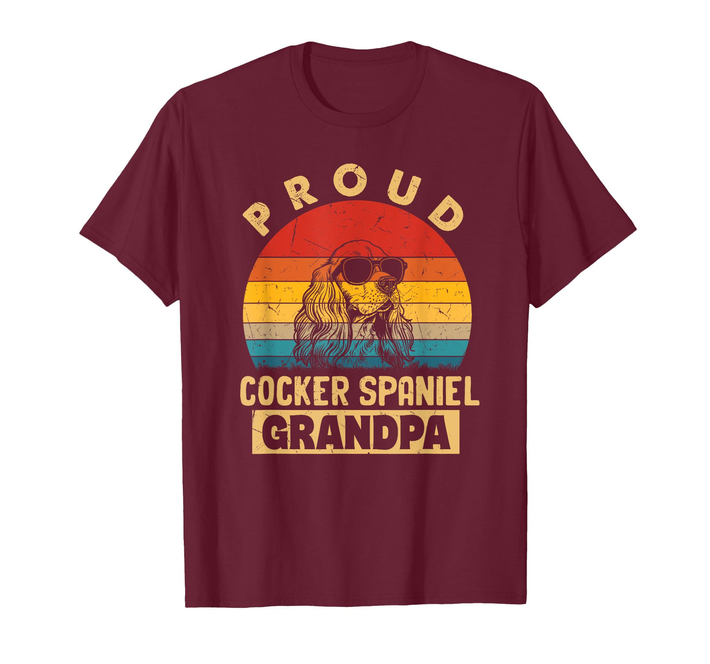 Proud Cocker Spaniel Grandpa Dog Gifts Funny Grand Paw Dad T-Shirt