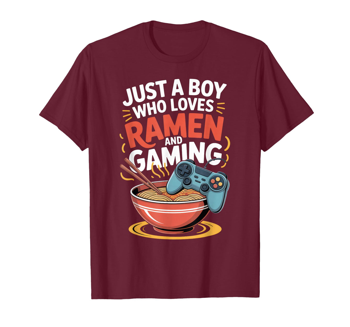 Just A Boy Who Loves Ramen and Gaming Japan Noodles Anime T-Shirt