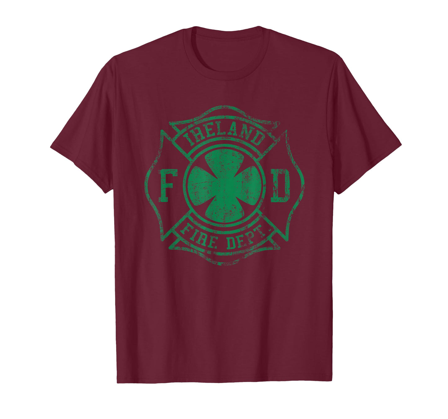Irish Fire Fighter Maltese Cross Ireland Department T-Shirt