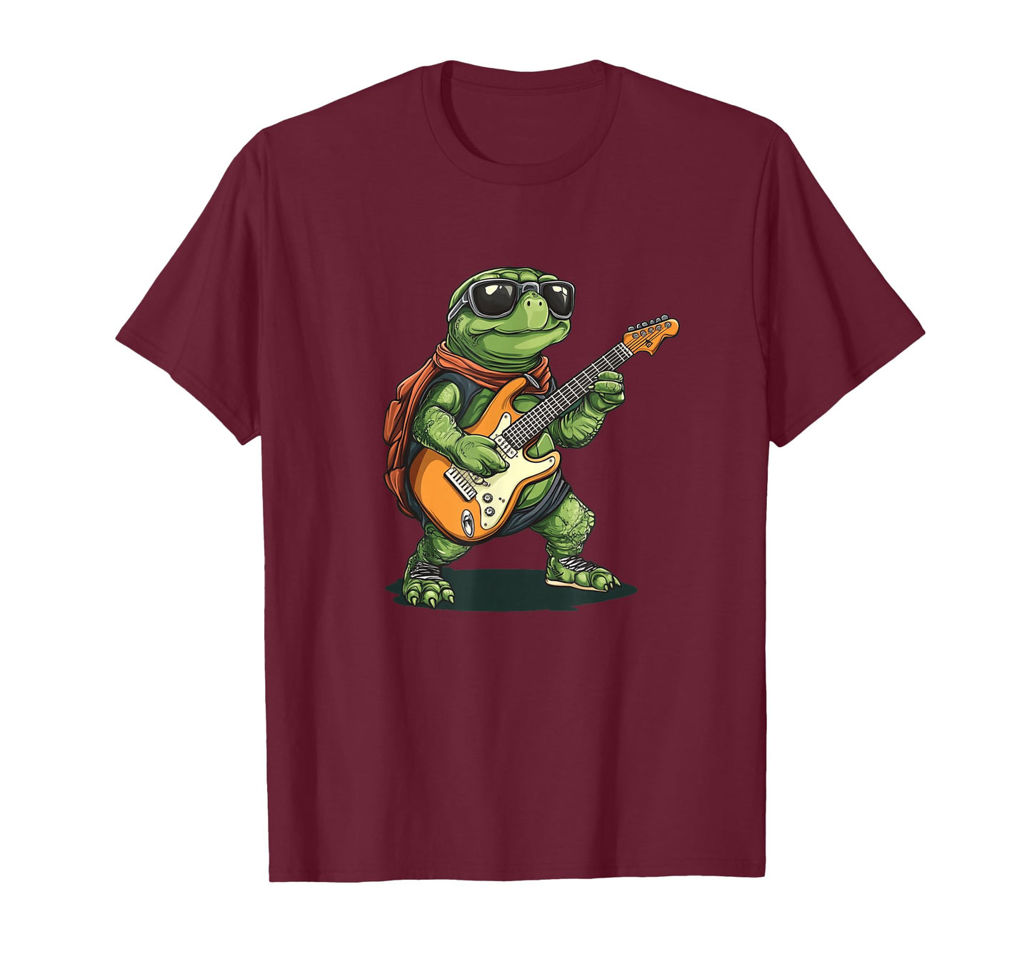 Cool Sunglasses Turtle with Rocking Guitar Outfit T-Shirt