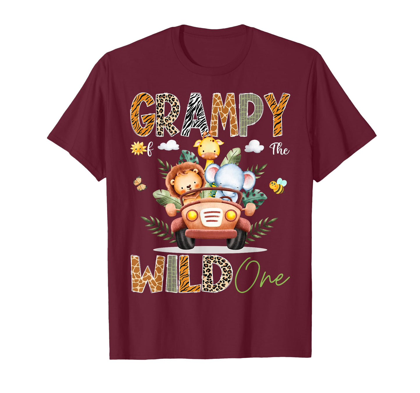 Grampy Of The Wild One 1St Birthday Safari Jungle Truck T-Shirt