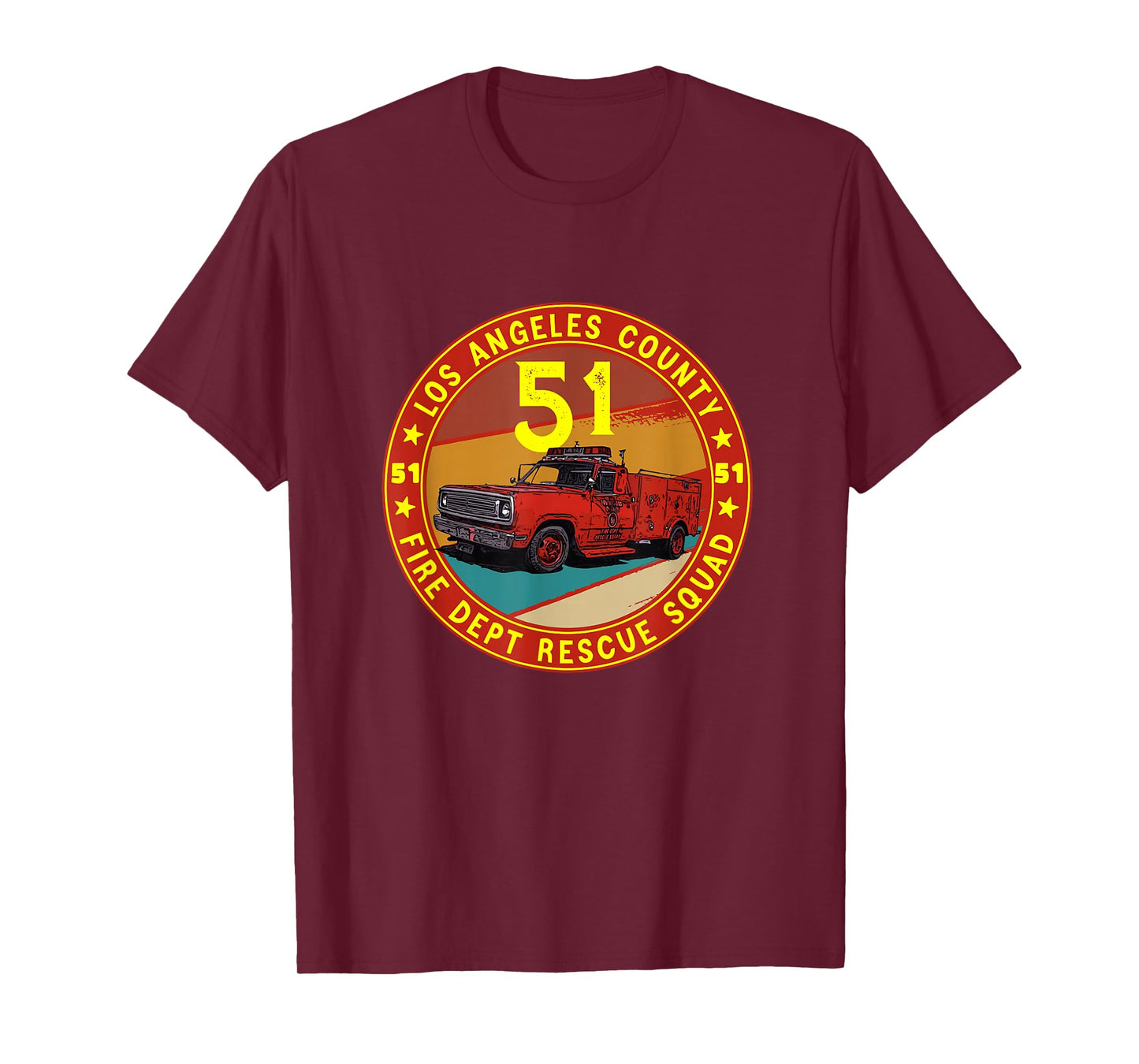 Vintage Truck Side 51 Emergency Squad classic emergency 51 T-Shirt