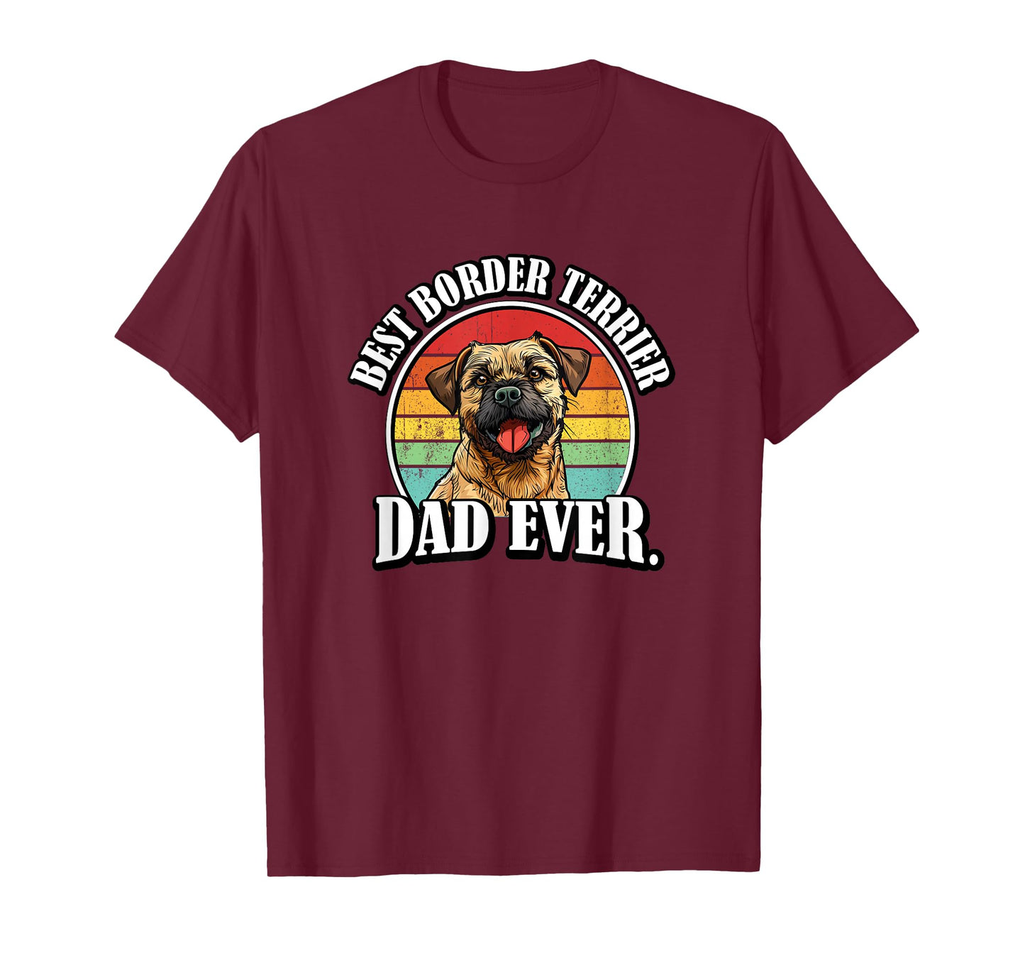 Mens Funny Retro Vintage Dad Border Terrier Lover T-Shirt