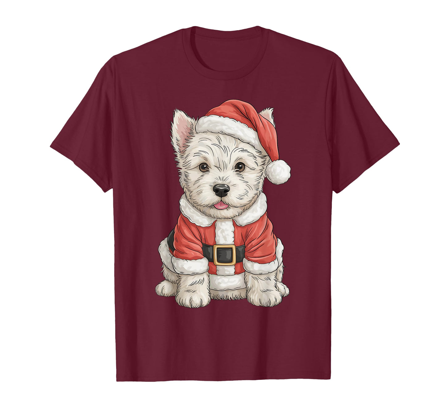 Cute Christmas West Highland White Terrier Santa Dog Lover T-Shirt