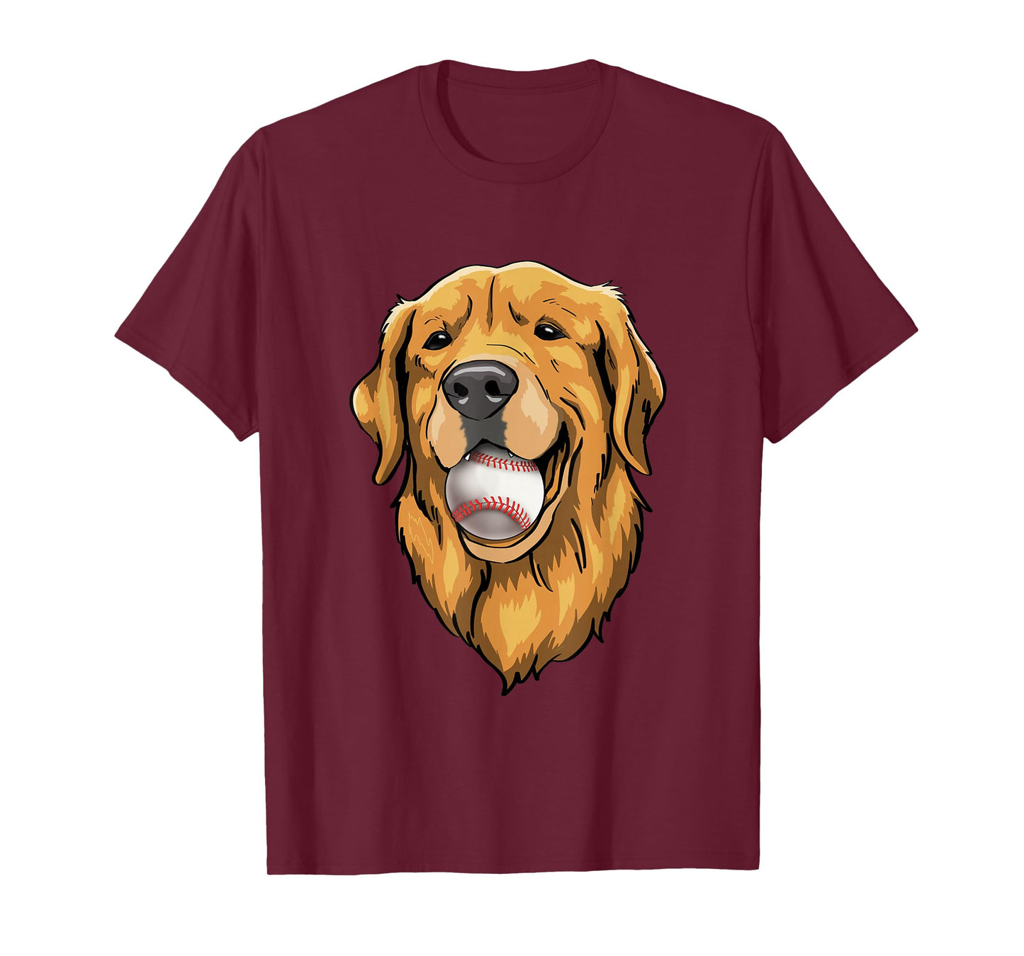 Golden Retriever Baseball Funny Cute Golden Retriever Dog T-Shirt