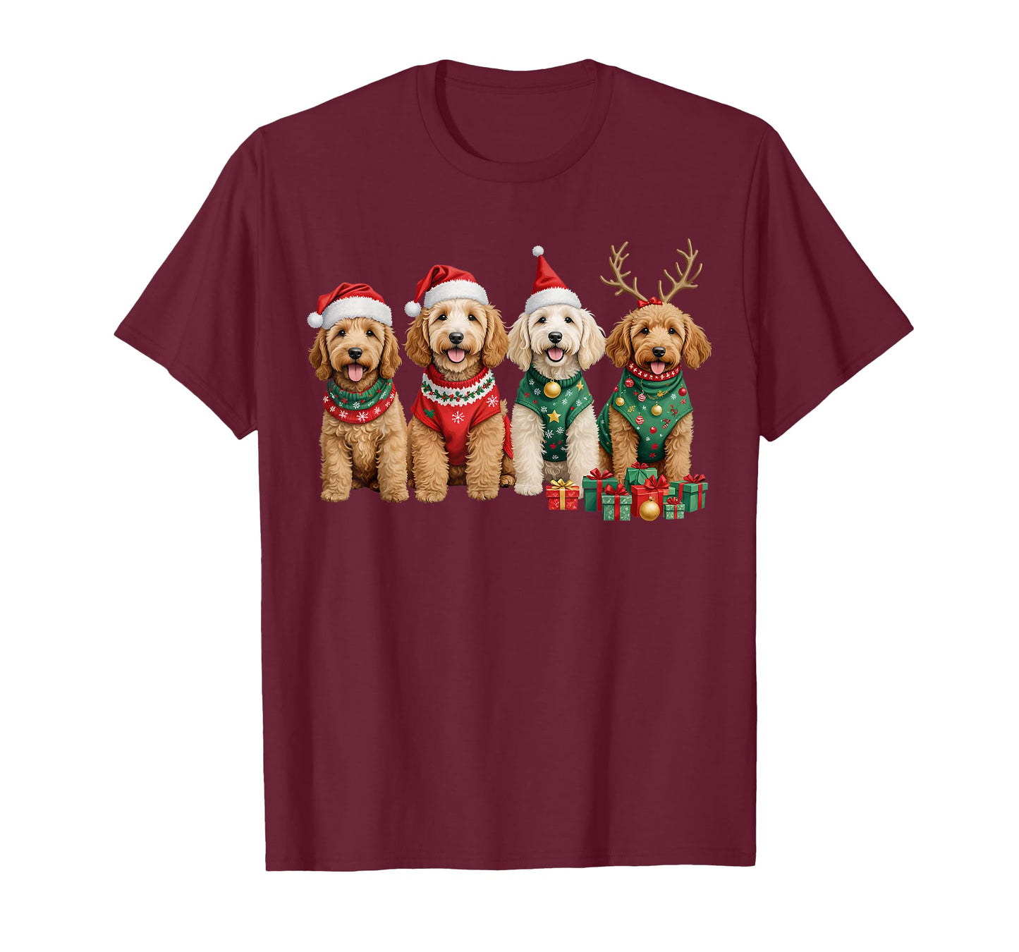 Goldendoodle Christmas Golden Doodle Pajamas For Women Girls T-Shirt