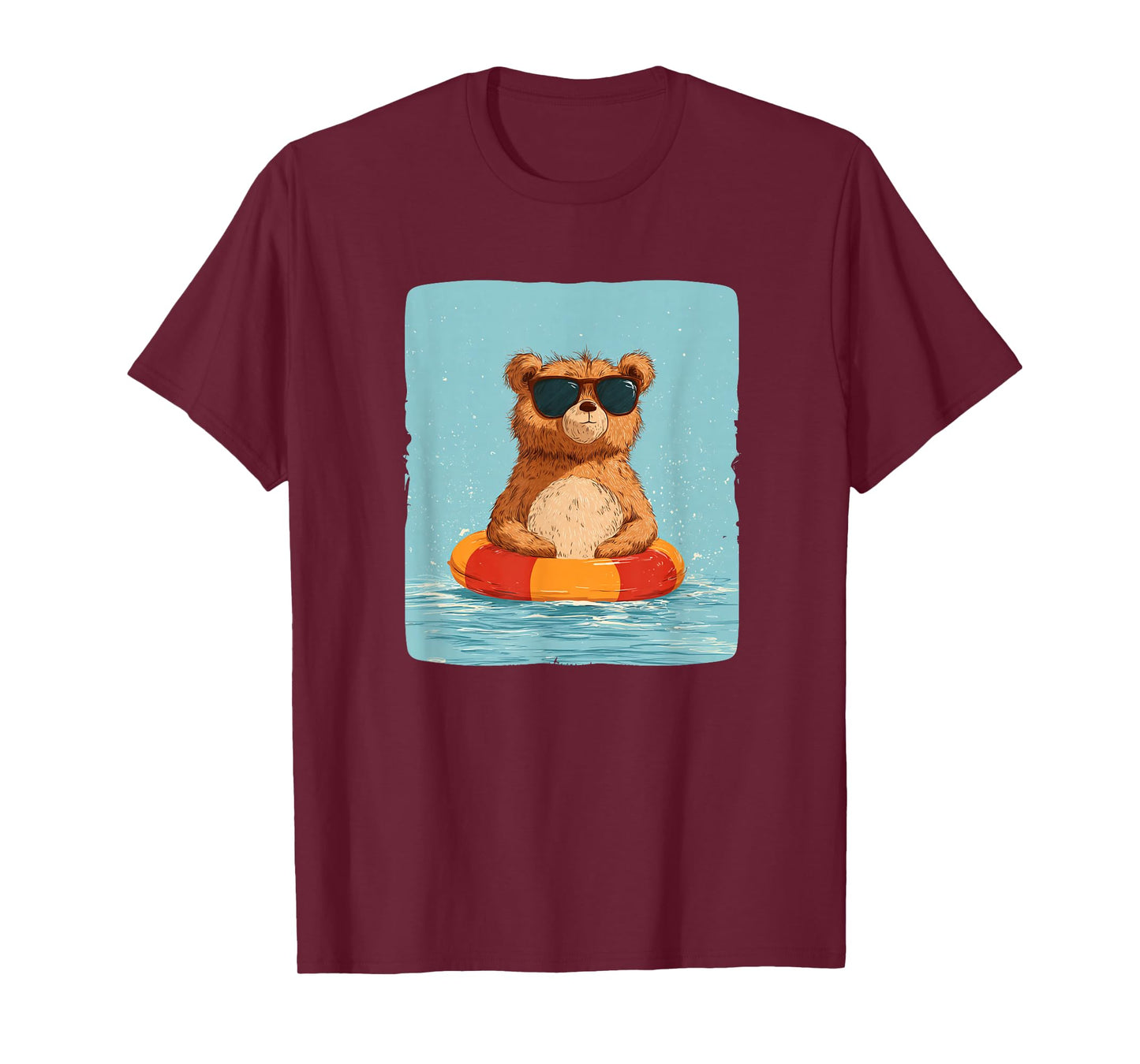 Cool Bear in Pool Ring for Vacation Lovers T-Shirt