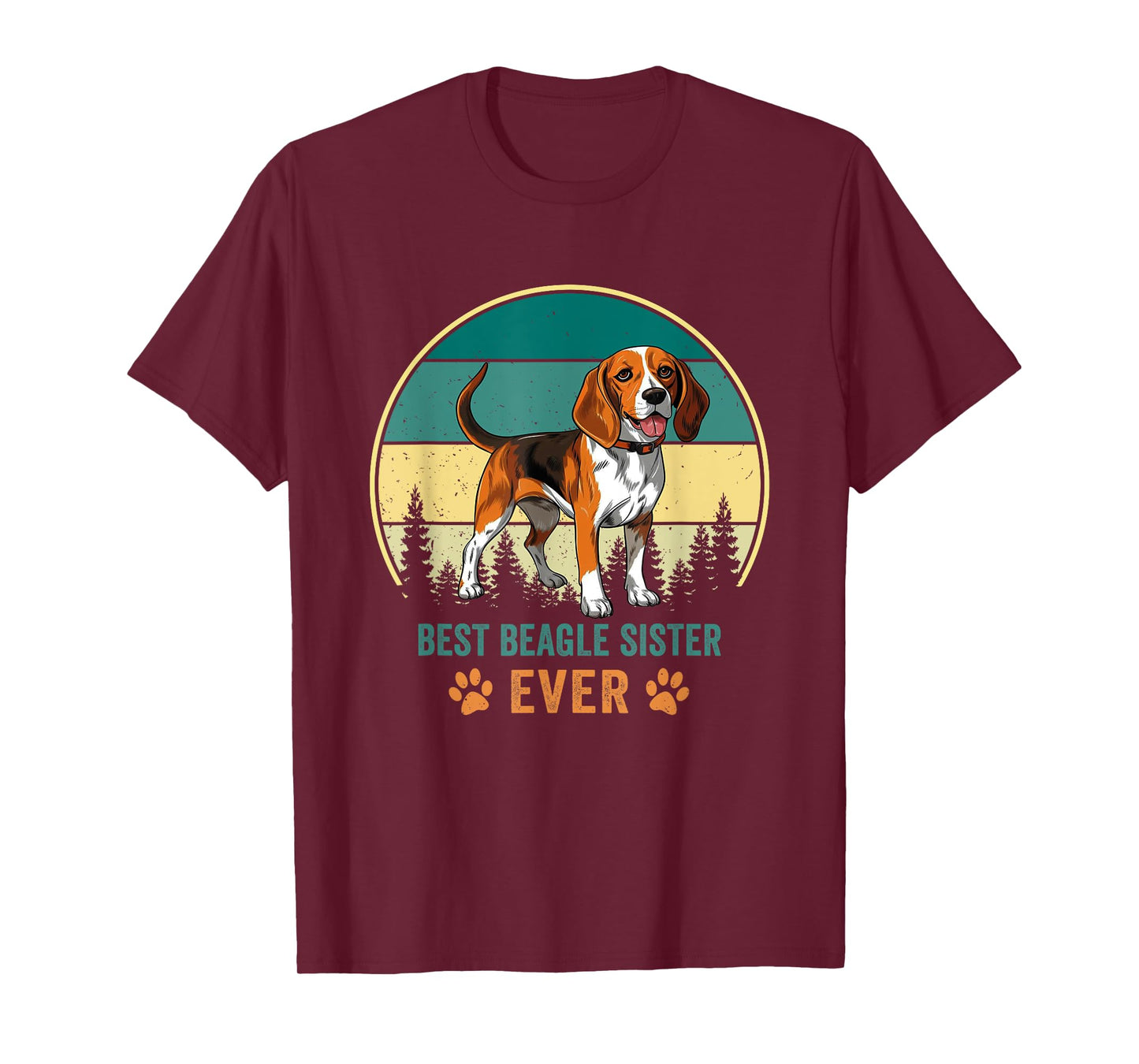 Funny Best Beagle Sister Ever Gift Vintage Puppy Lover Retro T-Shirt