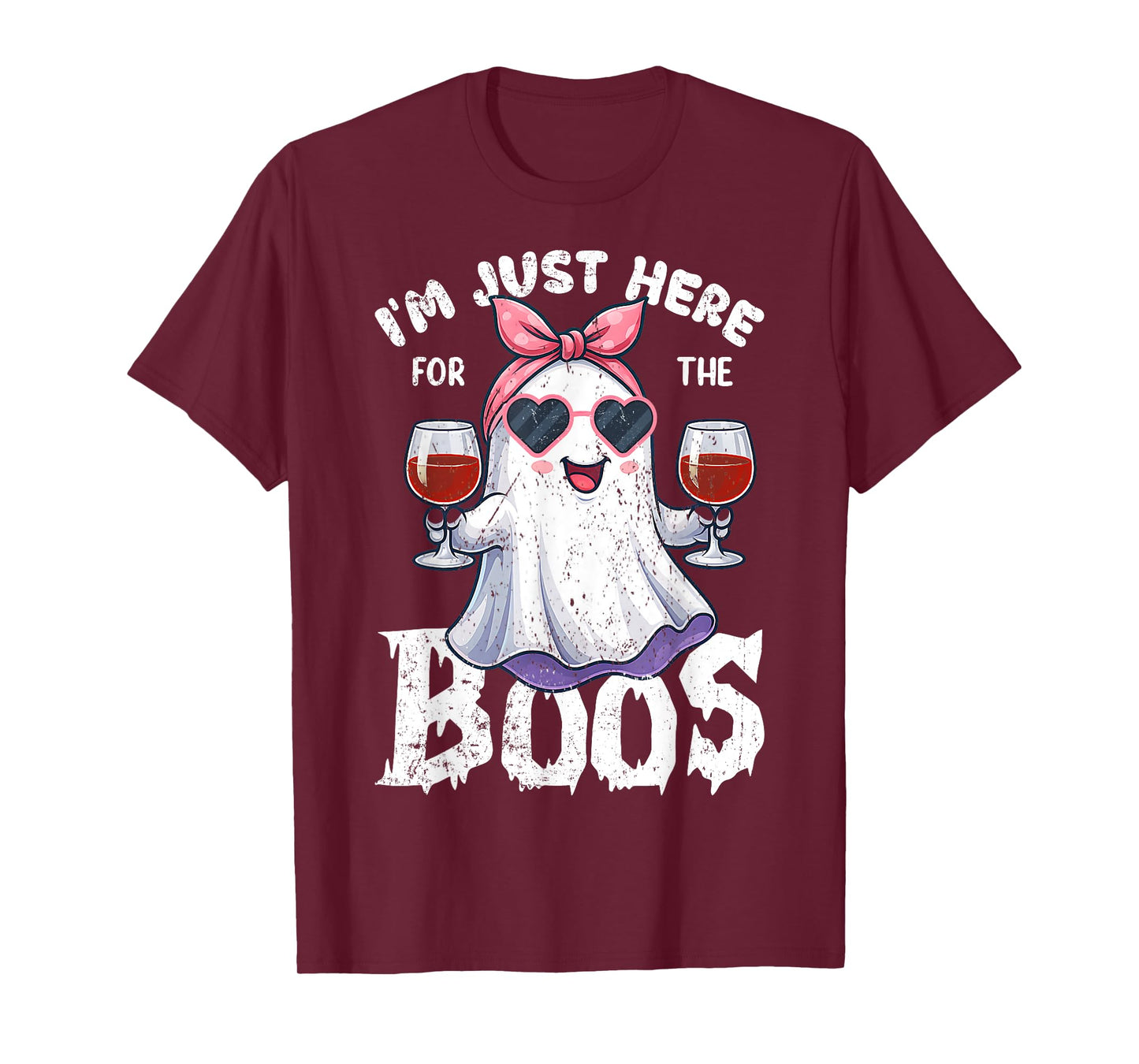 I'm Just Here For The Boos Cute Ghost Halloween Costume T-Shirt