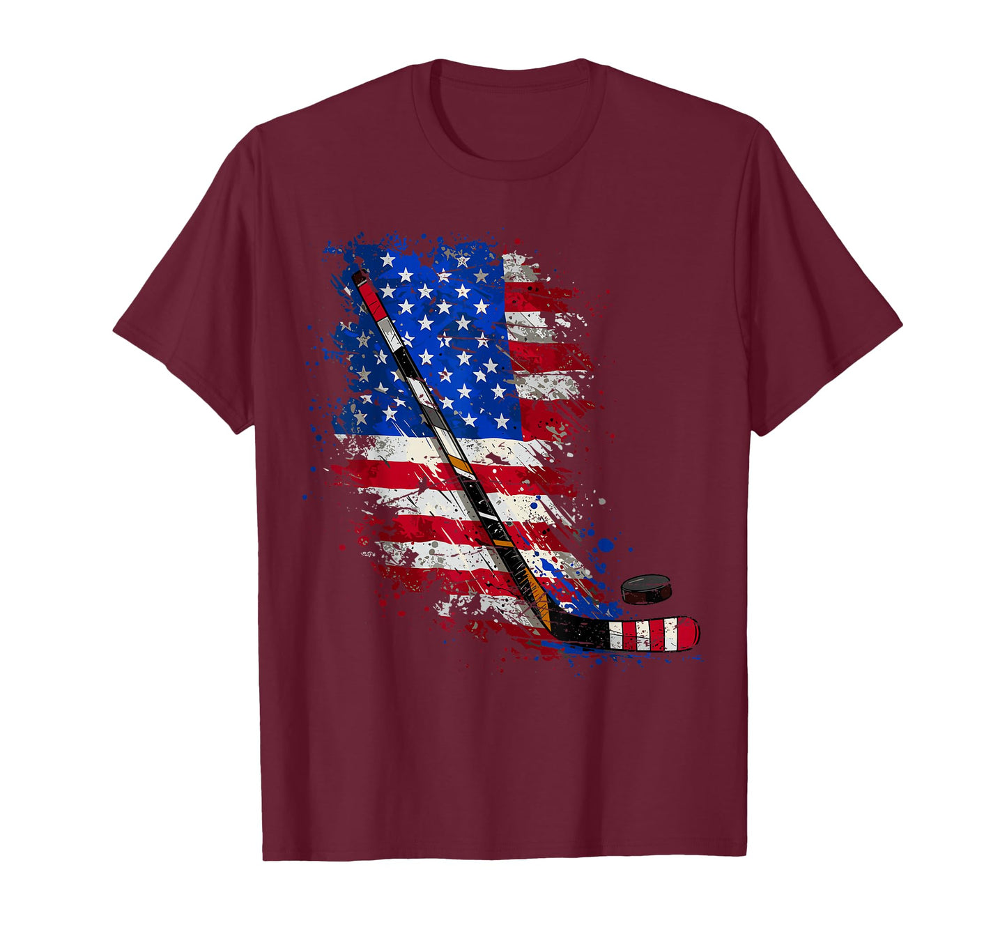 Hockey American Flag 4th of July T-Shirt